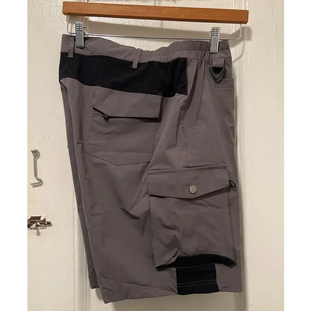 Men's Hiking Cargo Shorts Dark Grey and Black NWT Size L